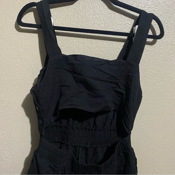All:Row Linen Black Jumpsuit Open Back Size Medium - Picture 9 of 13